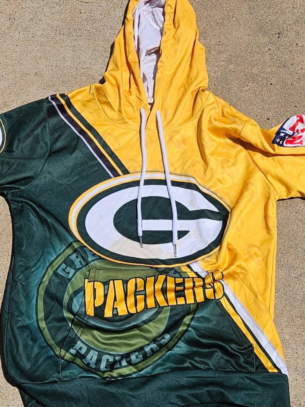 Green Bay Packers light weight, sublimated hoodie Adult S